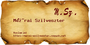 Mérai Szilveszter névjegykártya